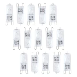 15 Pack Of 18 Watt G9 Eco Halogen Light Bulbs, Clear