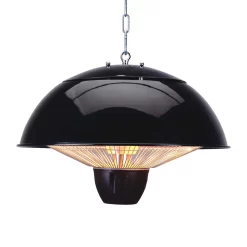 1500 Watt LED Pendant Halogen Element Patio Heater, Black