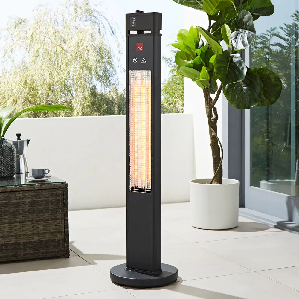 1600 Watt Pedestal Outdoor Floor Radiant Heater, Black - Image 2