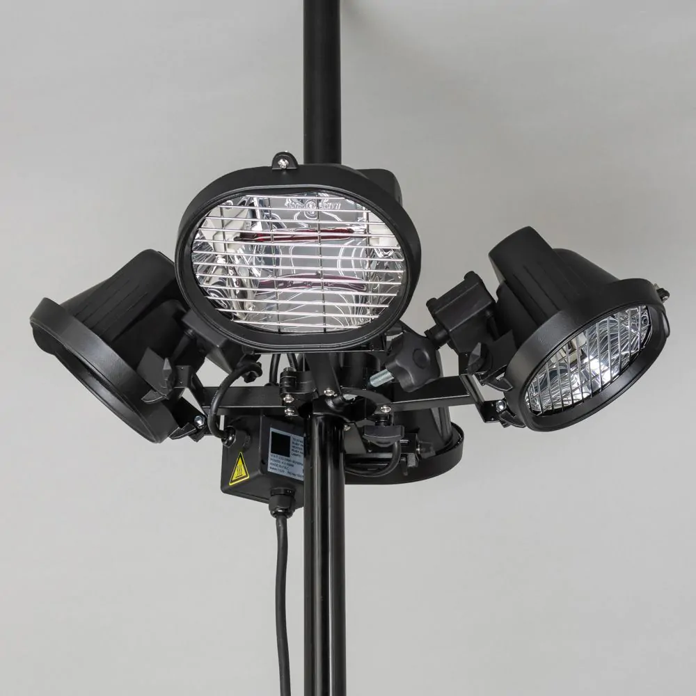 1800 Watt 4 Lamp Outdoor Parasol Radiant Heater, Black - Image 4