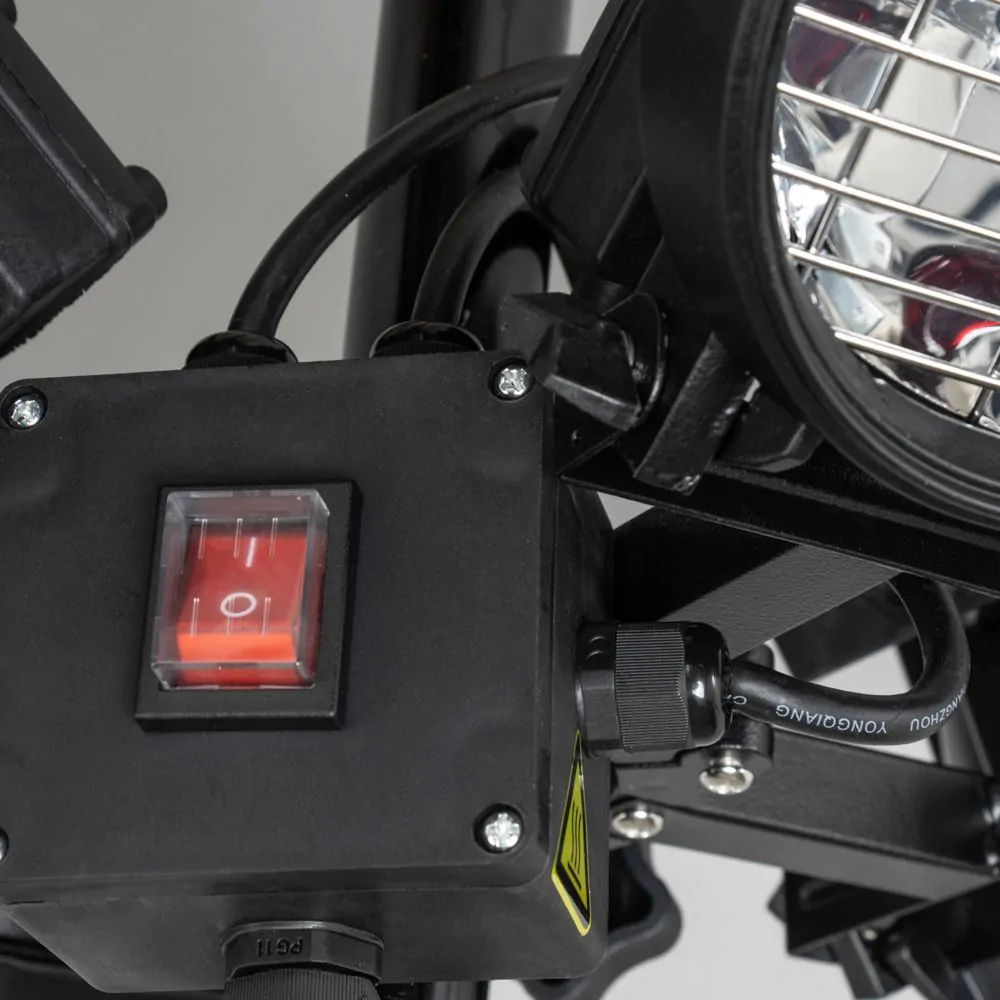 1800 Watt 4 Lamp Outdoor Parasol Radiant Heater, Black - Image 5