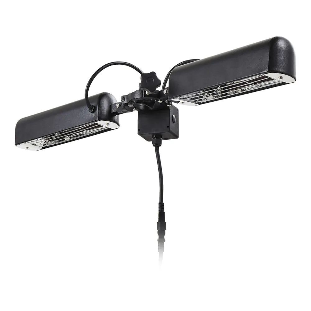 1600 Watt Twin Lamp Outdoor Parasol Radiant Heater, Black