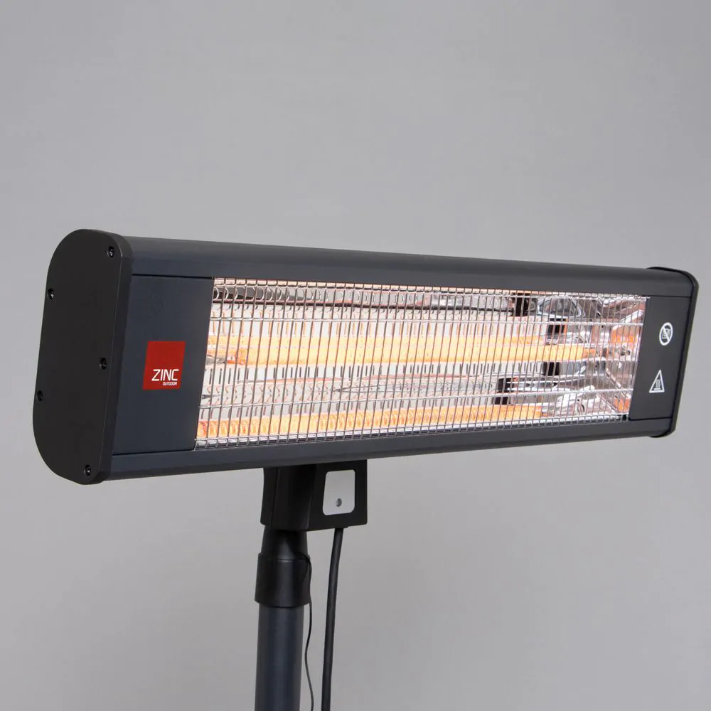 1800 Watt Rectangle Outdoor Wall Radiant Heater, Black - Image 3