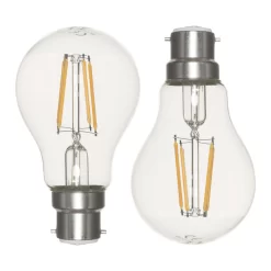 2 Pack Of 6W LED Vintage Style BC B22 Classic Light Bulb, Warm White