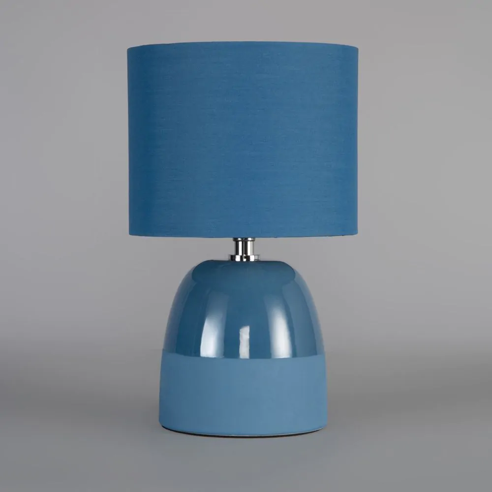 2 Pack Of Western Glaze Table Lamps With Shade, Blue - Image 4