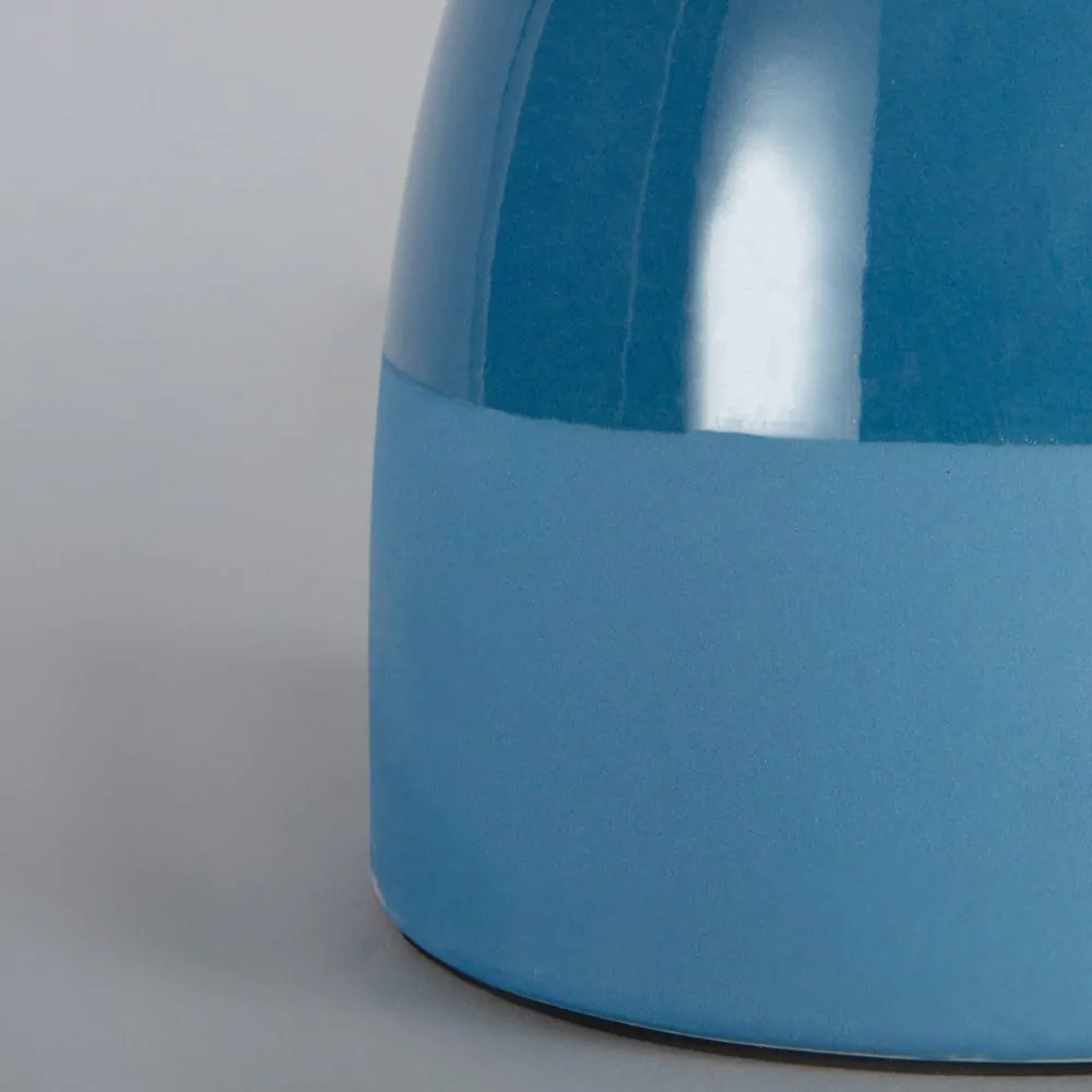 2 Pack Of Western Glaze Table Lamps With Shade, Blue - Image 5