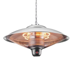 2000 Watt LED Pendant Halogen Element Patio Heater, Silver