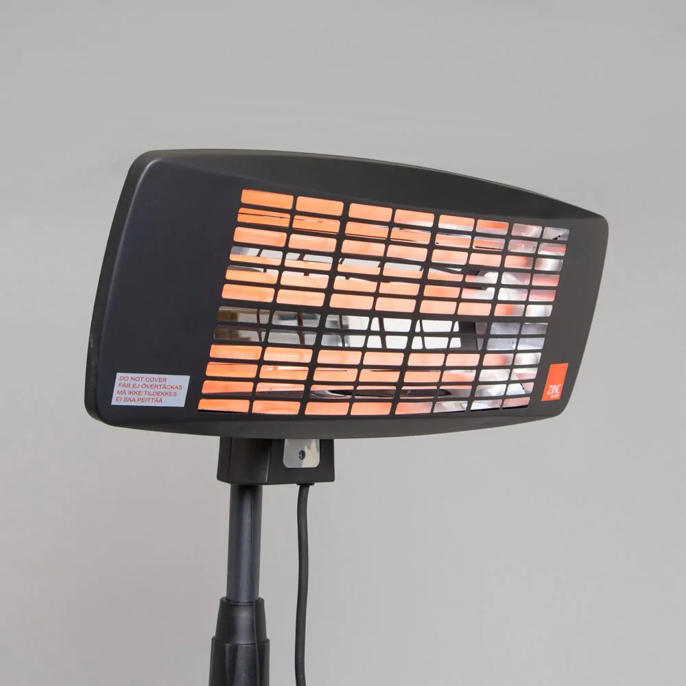 2000 Watt Rounded Rectangle Patio Wall Radiant Heater, Black - Image 3