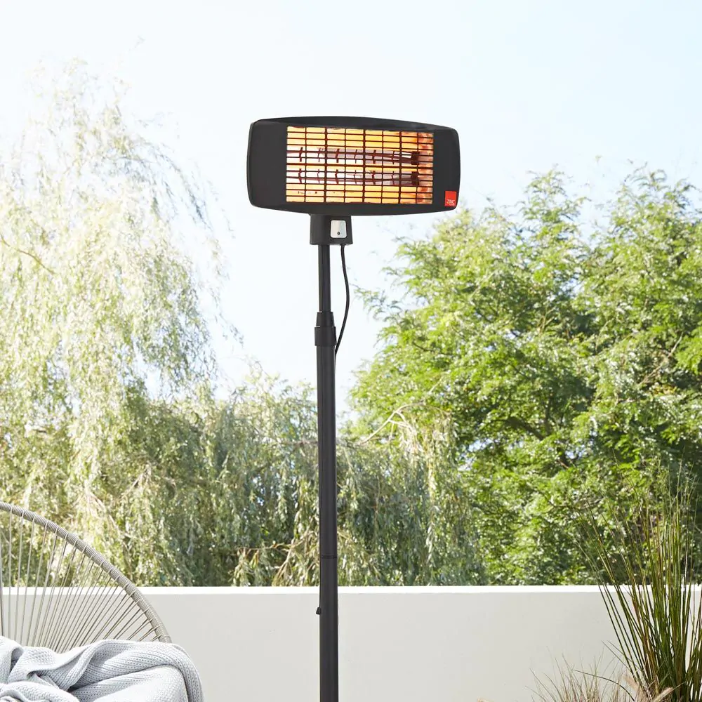 2000 Watt Rounded Rectangle Patio Wall Radiant Heater, Black - Image 2