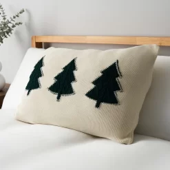 3 Christmas Trees Cushion, Natural