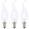 3 Pack Of 2W LED SES E14 Vintage Filament Candle Bulb, Clear