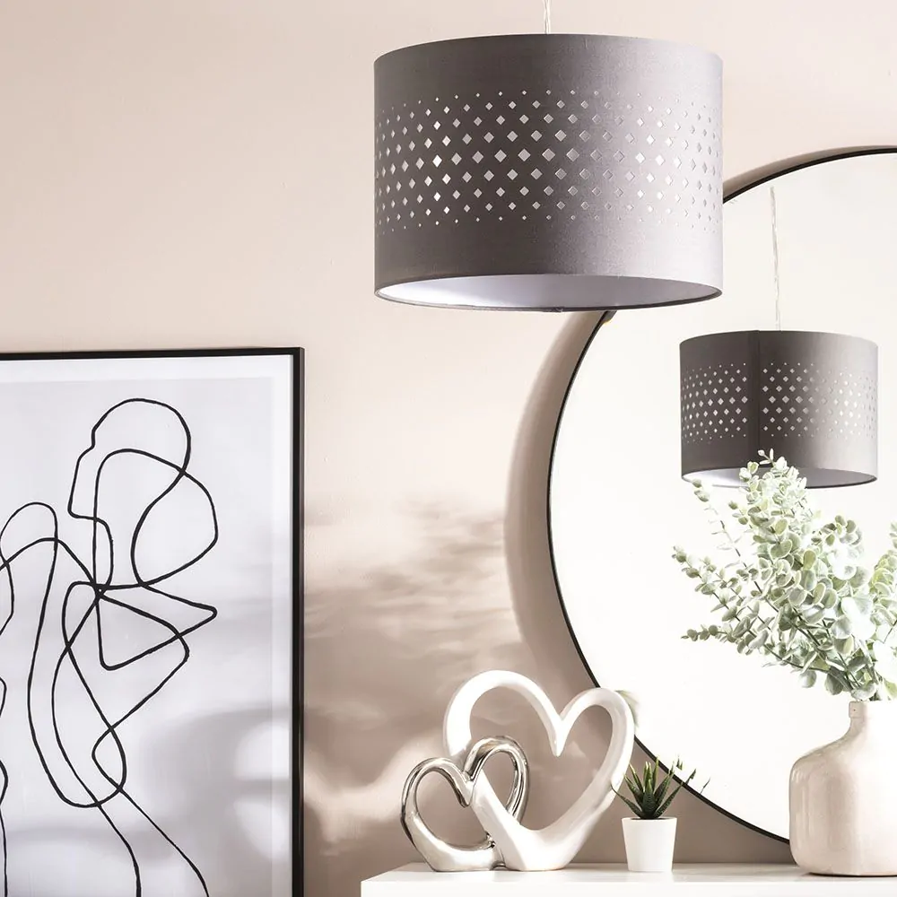 30cm Laser Cut Easyfit Shade, Grey - Image 2