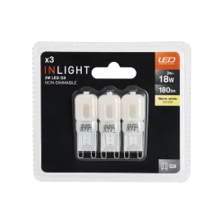 3 Pack Of 2 Watt G9 LED Capsule Lamps 3000K, Warm White