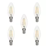 5 Pack Of 4W LED Vintage Style SES E14 Candle Light Bulb, Natural White