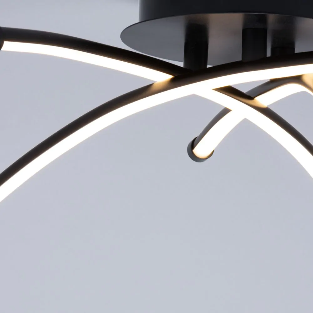 Aalto Cross Arms LED Flush Ceiling Light, Satin Black - Image 5