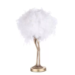 Ada Ostrich Legs Table Lamp, White And Gold