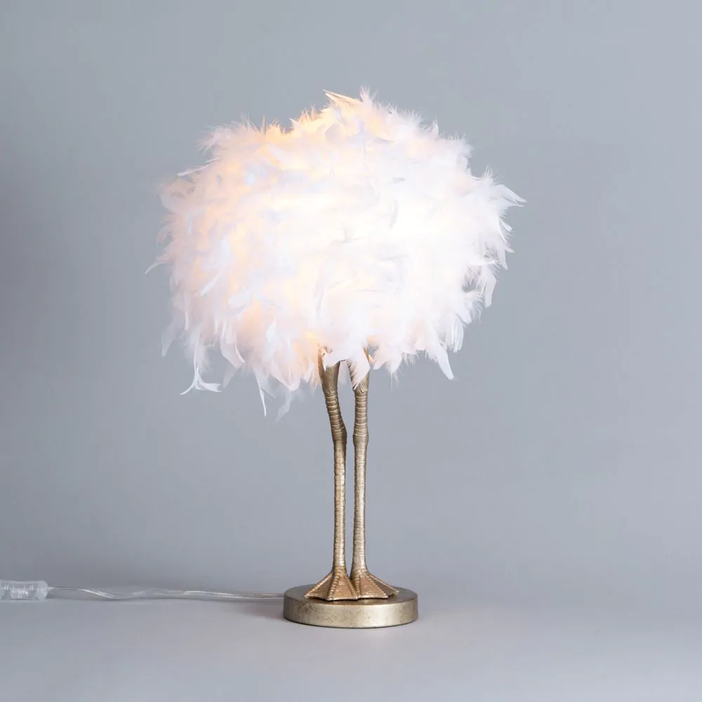 Ada Ostrich Legs Table Lamp, White And Gold - Image 3