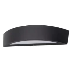 Albie Outdoor Curved LED Up And Down Wall Light, Black