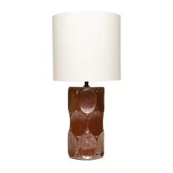 Alder Scalloped Table Lamp, Burnt Orange