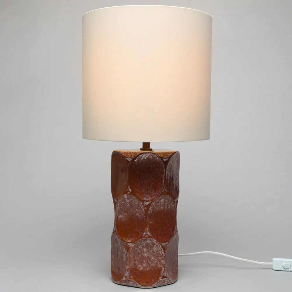 Alder Scalloped Table Lamp, Burnt Orange - Image 3