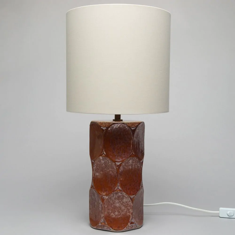 Alder Scalloped Table Lamp, Burnt Orange - Image 4