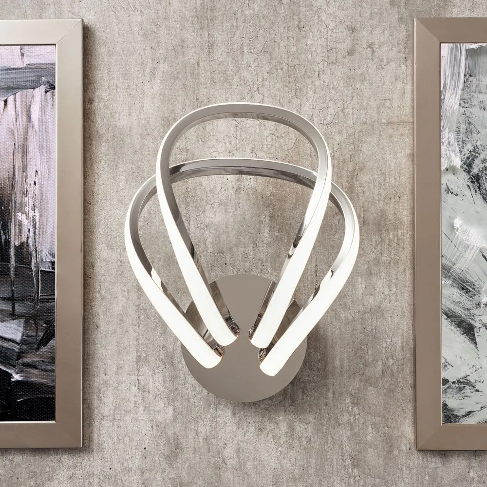 Alvar Overlapped Petals LED Wall Light, Chrome - Image 2