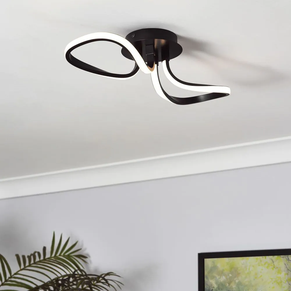 Alvar Petals LED Ceiling Or Wall Light, Black - Image 6