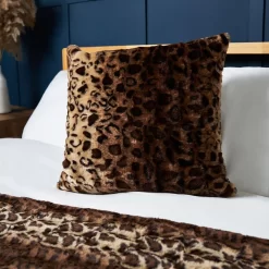 Animal Print Cushion, Brown