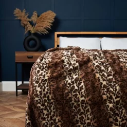 Animal Print Throw, Brown