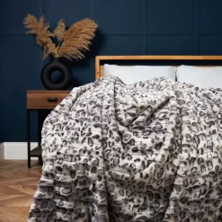 Animal Print Throw, Grey