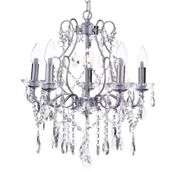 Annalee 5 Light Large Chandelier, Chrome