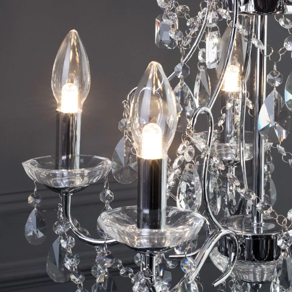 Annalee 5 Light Large Chandelier, Chrome - Image 5