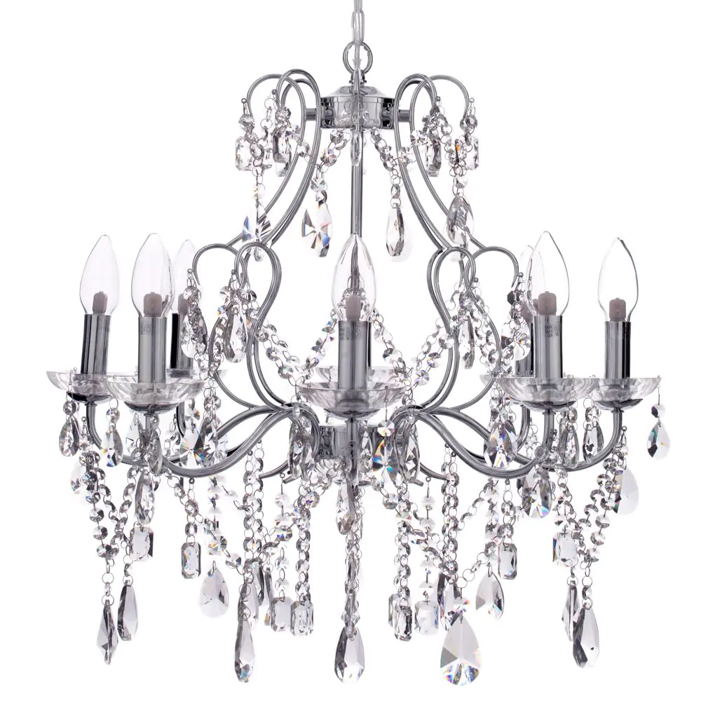 Annalee 8 Light Chandelier, Chrome