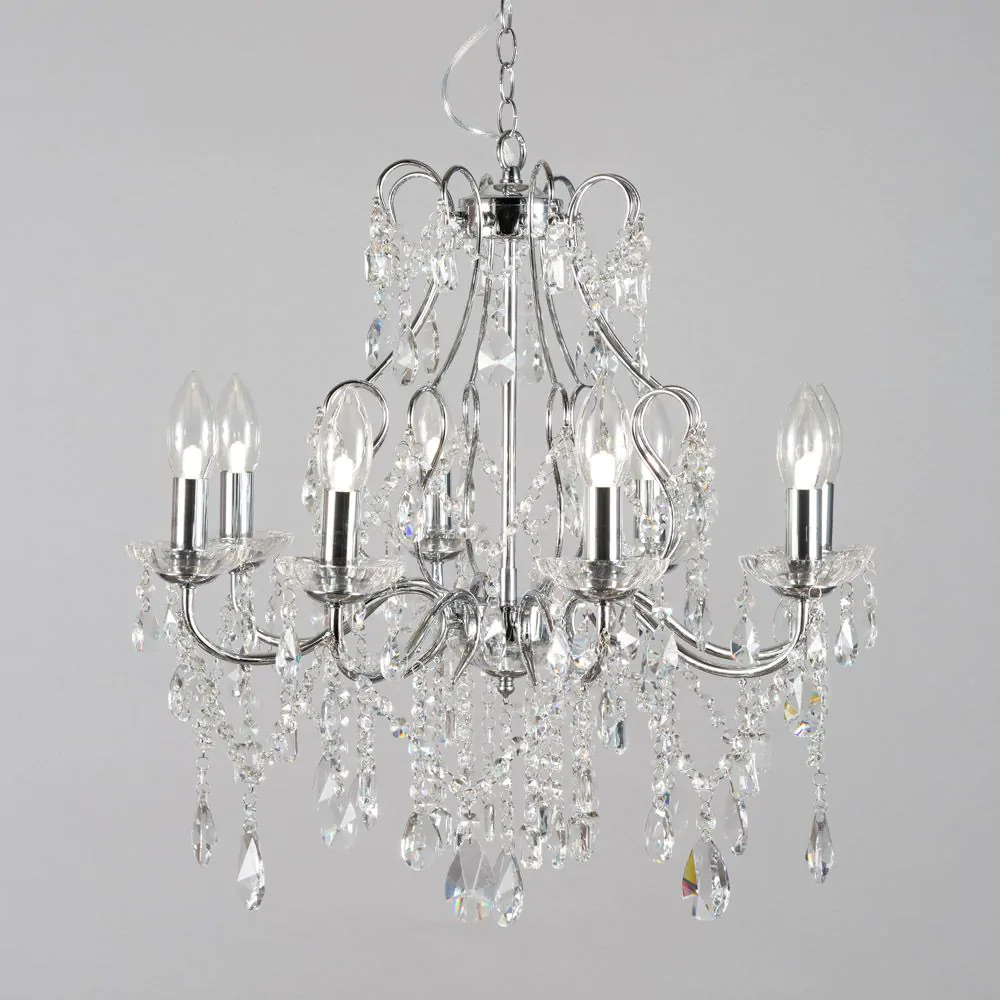 Annalee 8 Light Chandelier, Chrome - Image 3