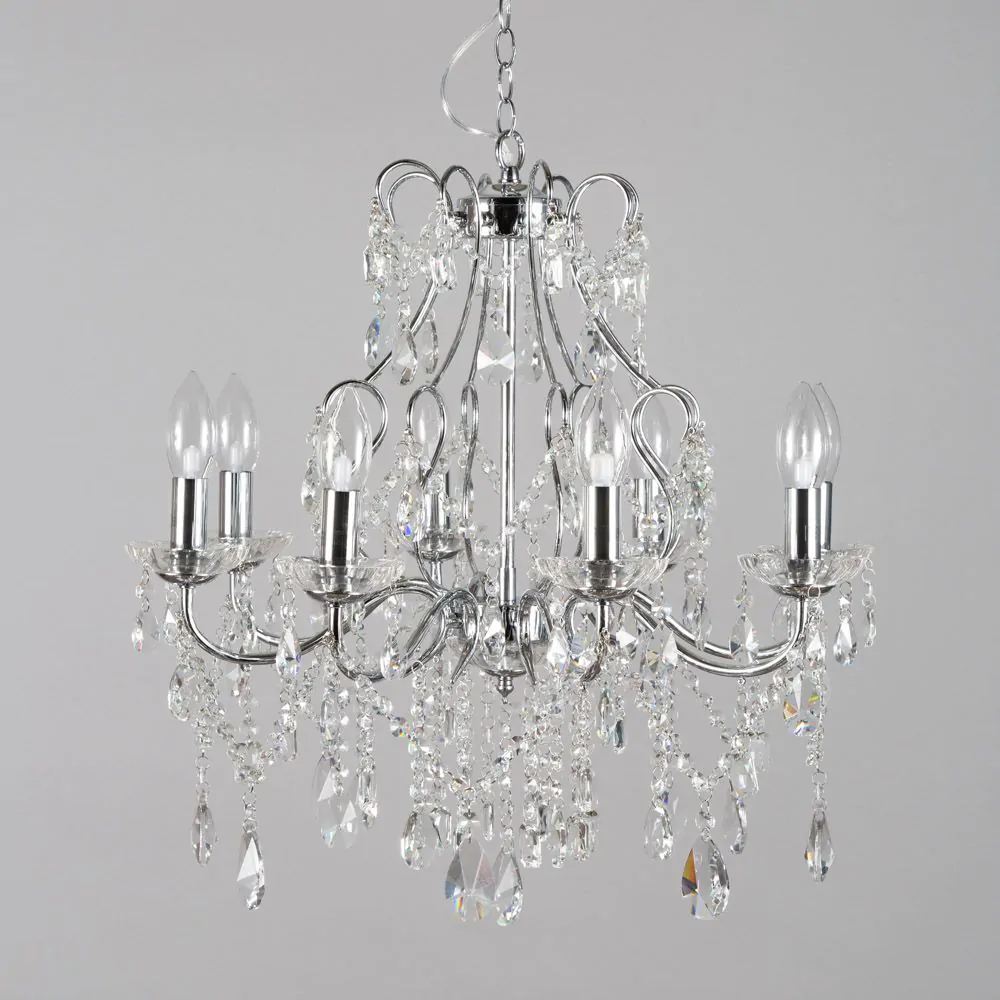 Annalee 8 Light Chandelier, Chrome - Image 4