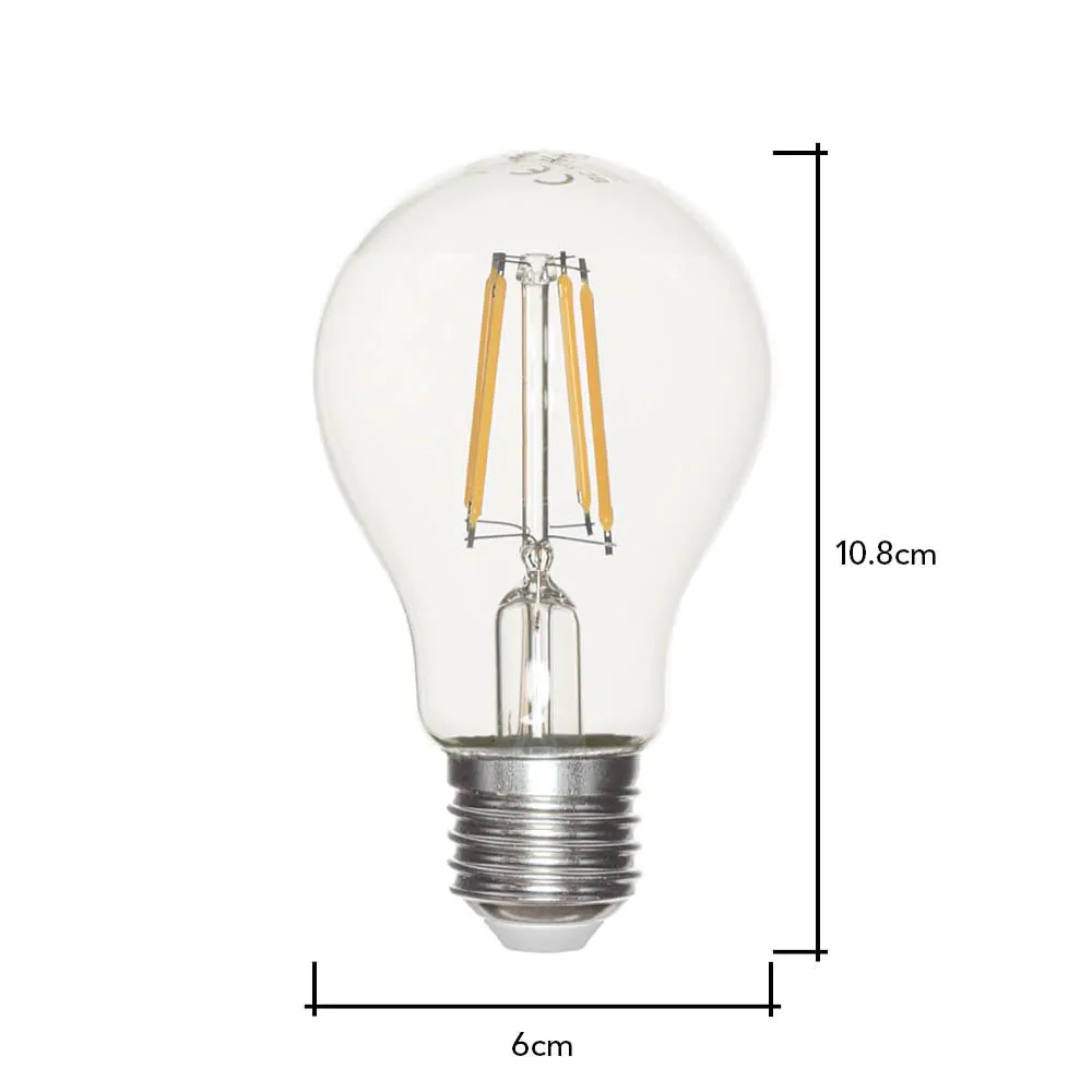 2 Pack Of 6W LED Vintage Style ES E27 Classic Light Bulb, Warm White - Image 3