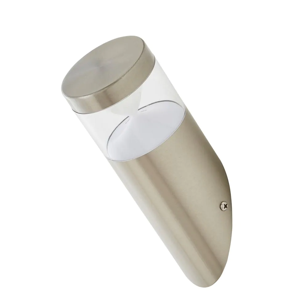 Asher Angled Outdoor Wall Light, Stainless Steel