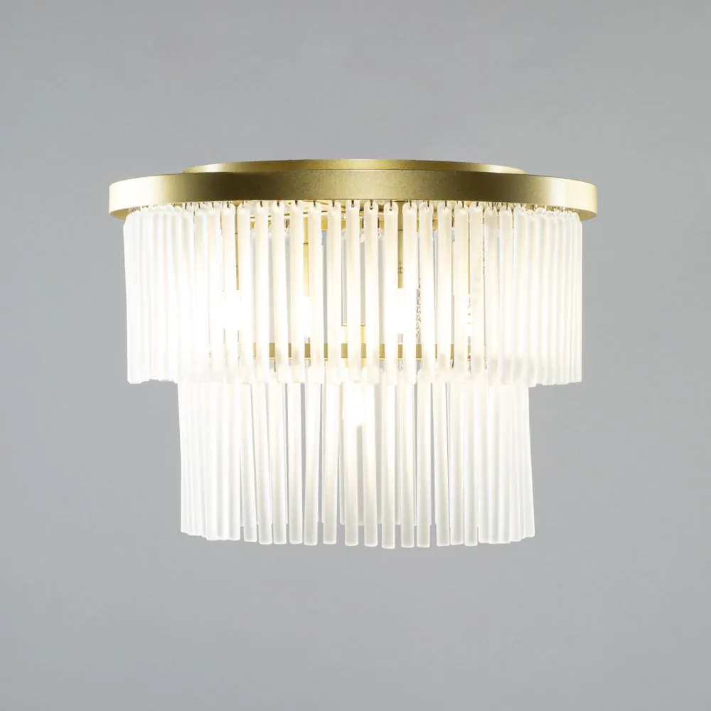 Aubrey Tiered Flush Ceiling Light, Brass - Image 3