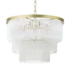 Aubrey Frosted Glass Ceiling Pendant, Brass