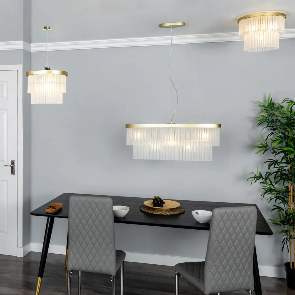 Aubrey Tiered Flush Ceiling Light, Brass - Image 6