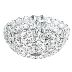 Ava Flush Ceiling Light, Chrome And Clear