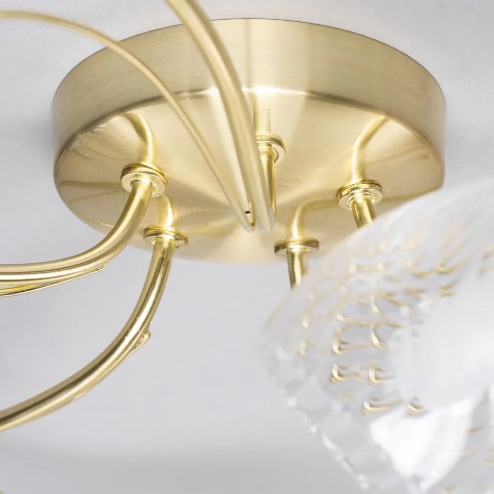 Arya Tangle Flush Bathroom Ceiling Light, Satin Brass - Image 5