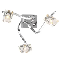 Bella 3 Light Flush Ceiling Light, Chrome