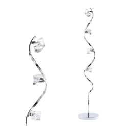 Bella Wavy Floor Lamp, Chrome