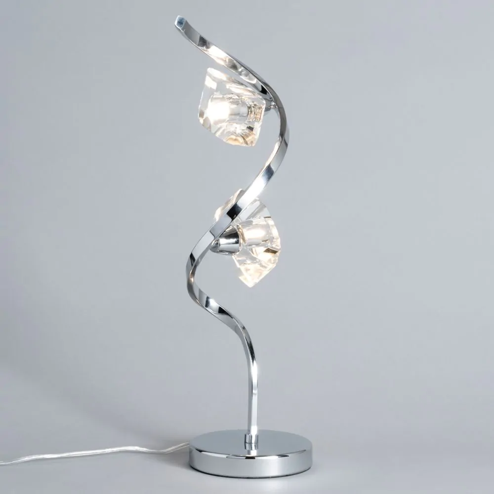 Bella Wavy Table Lamp, Chrome - Image 3