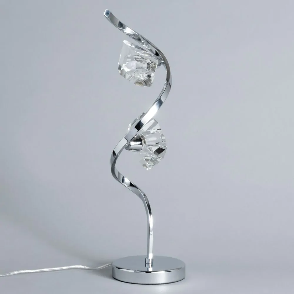 Bella Wavy Table Lamp, Chrome - Image 4