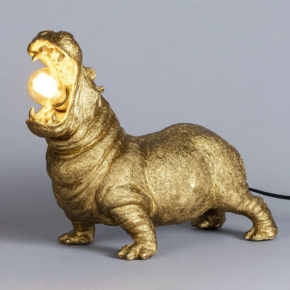 Bernard Hippo Table Lamp, Matte Gold - Image 3