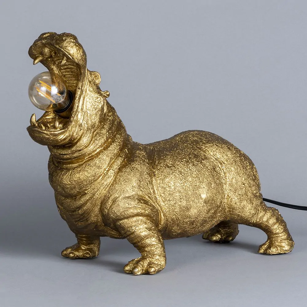 Bernard Hippo Table Lamp, Matte Gold - Image 4