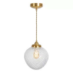 Betty Glass Ceiling Pendant, Brass