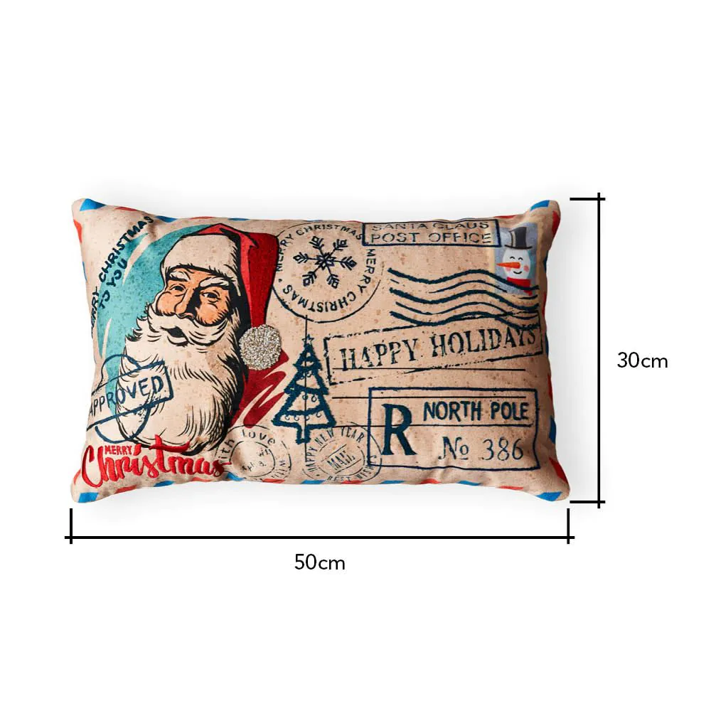 Father Christmas Letter Cushion, Beige - Image 4